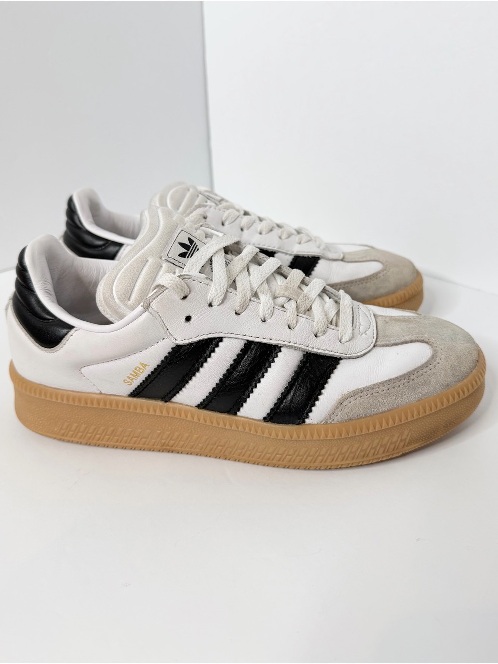 Adidas Samba XLG Shoes - Size men’s US 7.5-8 - White Black Grey leather Gum
